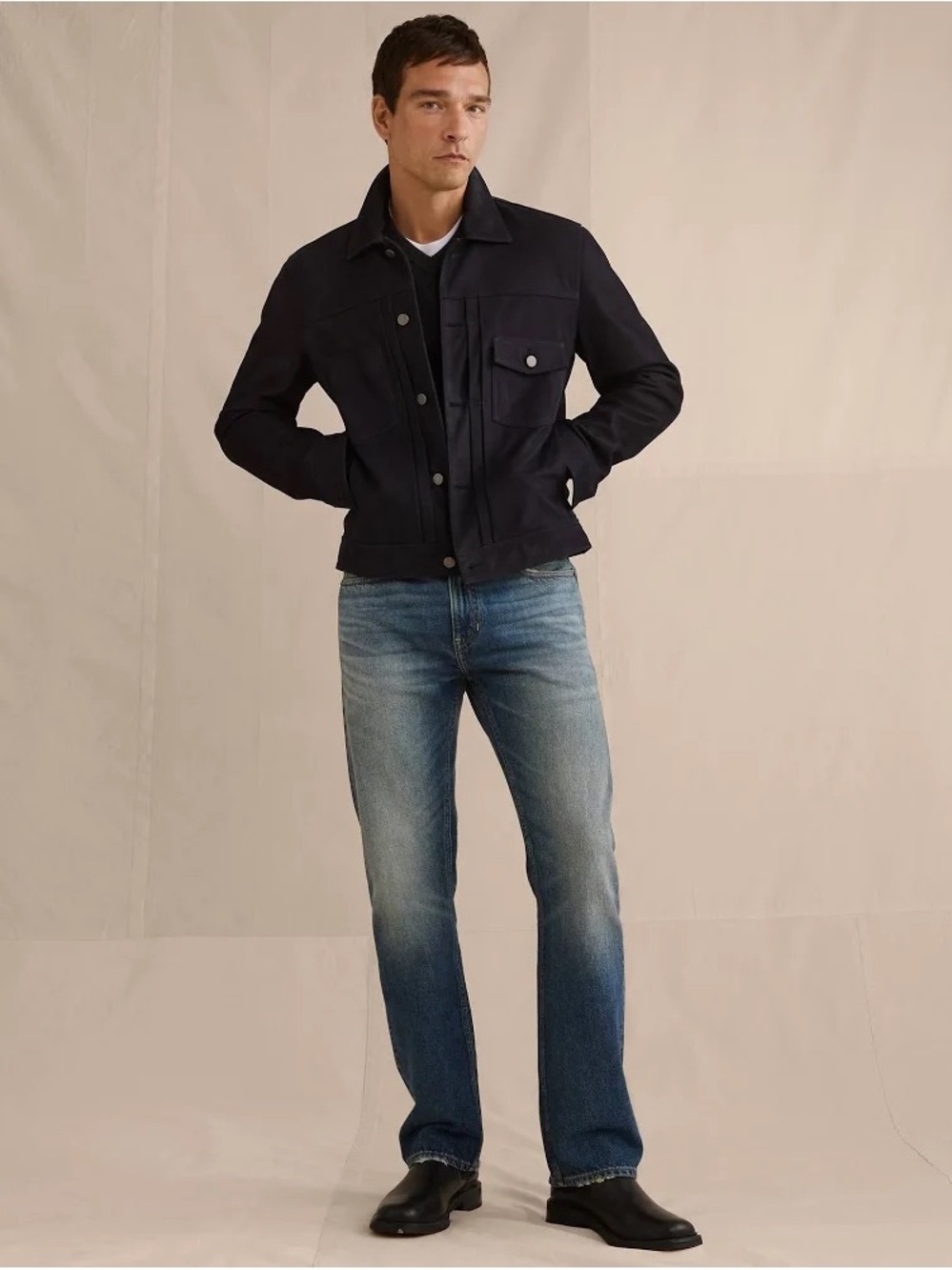 Banana Republic Men's Straight Authentic Jean, Dark Wash